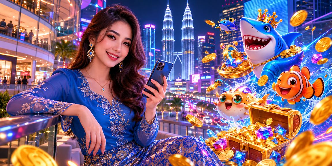 Permainan memancing dalam talian dengan pakaian baju kurung bergaya Malaysia